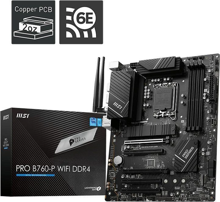 Pagrindinė plokštė MSI PRO B760-P WIFI DDR4, LGA1700, ATX, DDR4