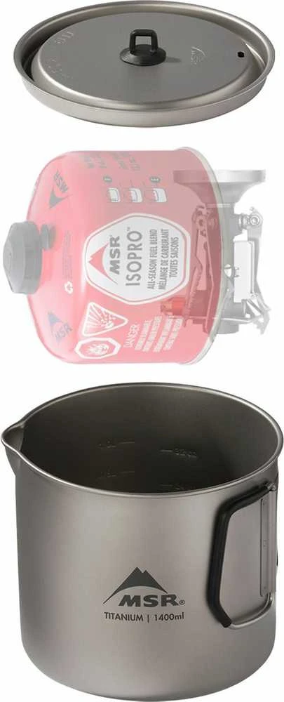 JAV MSR Titan Virdulys 1400 mL titaninis puodas
