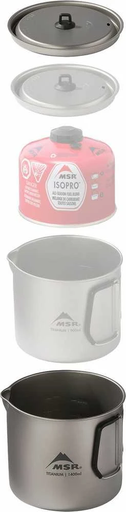 JAV MSR Titan Virdulys 1400 mL titaninis puodas