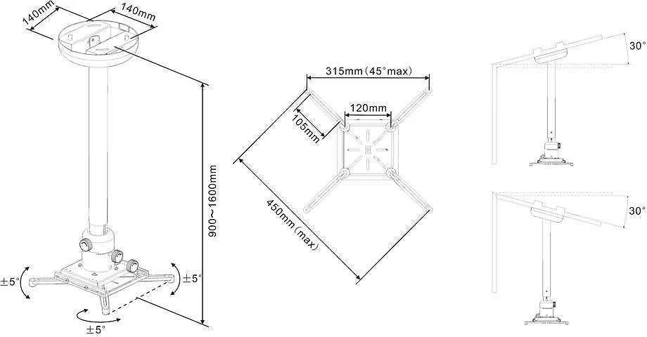 Laikiklis Multibrackets MB PROJEKTORIAUS LUBŲ MONTAS 900-1600