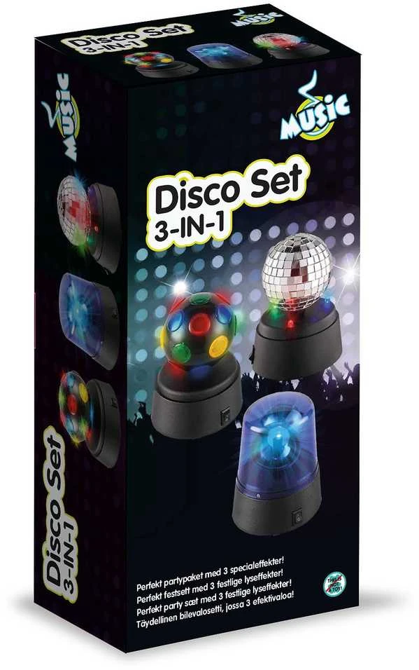 Disco Set 3-in-1 vakarėlio lempų rinkinys dėžutėje