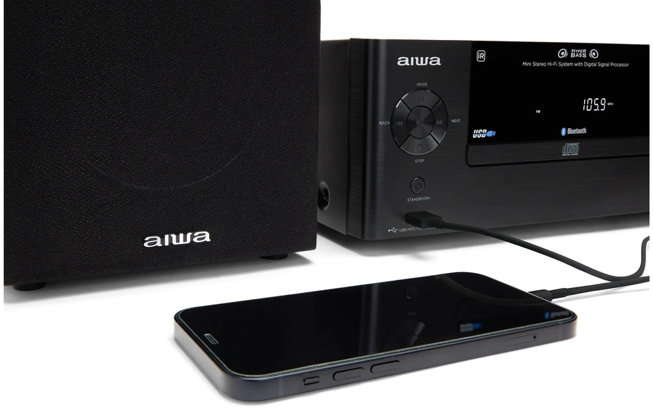 Muzikinis centras Aiwa MCBT-550 mikrohifijärjestelmä, musta