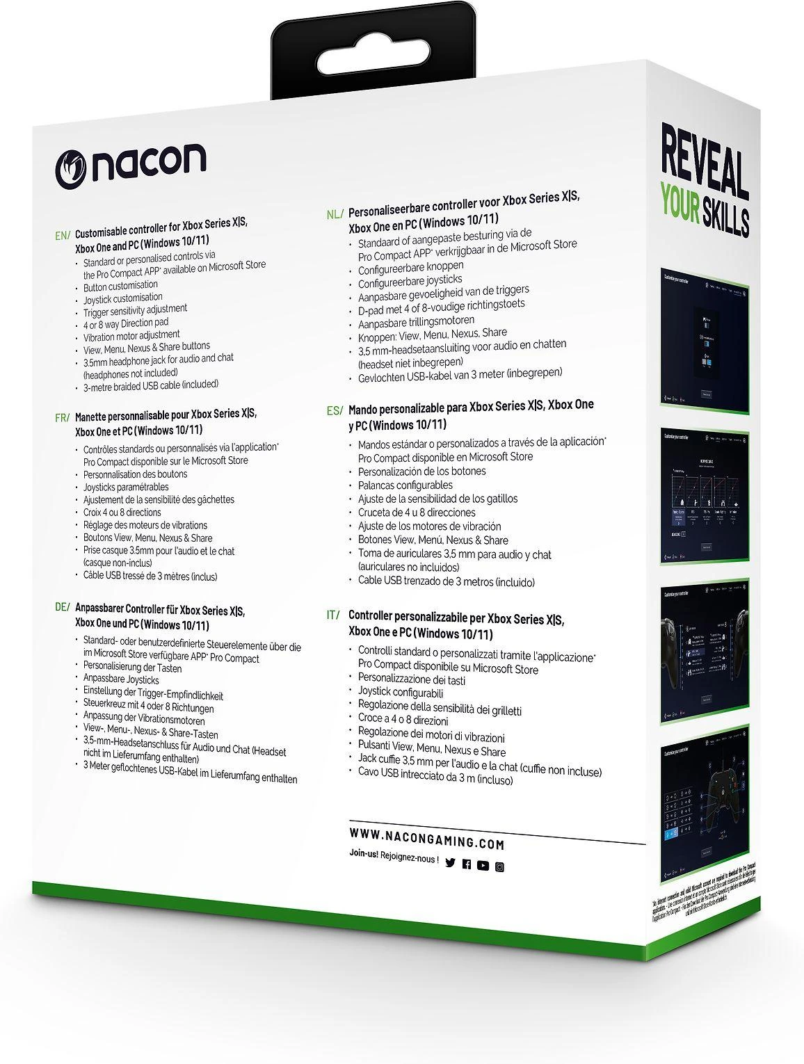 Nacon Pro Compact XBOX X/S & One laidinis valdiklis (raudona)