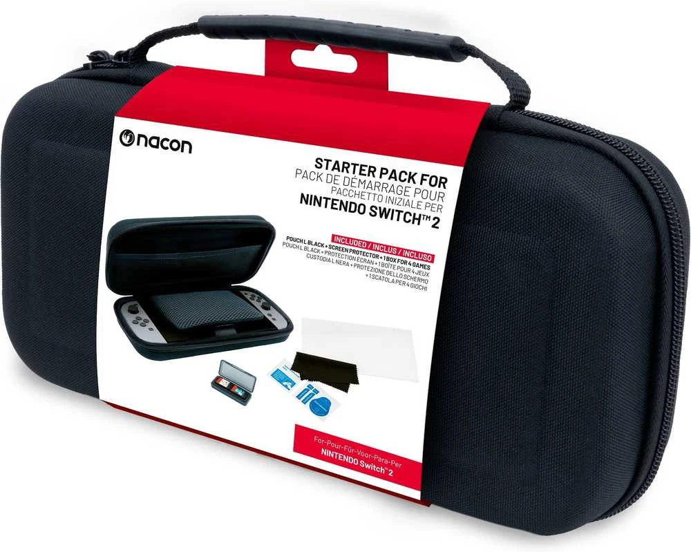 Nacon Kelioninio Nintendo Switch 2 Dėklo ir Ekrano apsaugos Rinkinys| Juodas