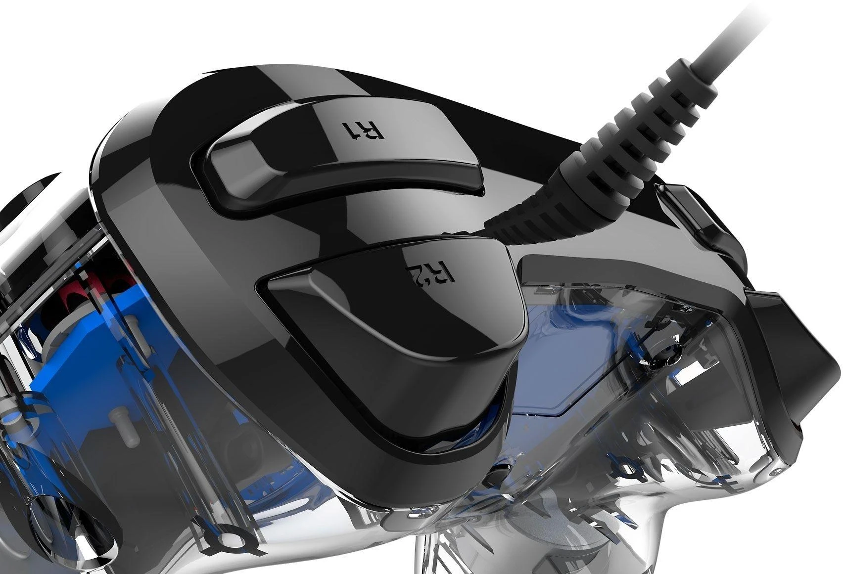NACON PS4OFCPADCLBLUE žaidimų valdiklis Žaidimų pultelis PlayStation 4 Analoginis / skaitmeninis Mėlyna, Permatomas