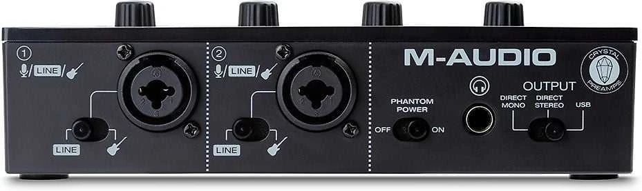 M-AUDIO M-Track Duo USB garso sąsaja Crystal pirminis stiprintuvas 16 bitų 48 kHz Juodas