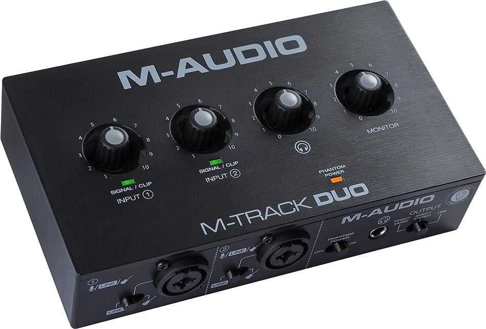 M-AUDIO M-Track Duo USB garso sąsaja Crystal pirminis stiprintuvas 16 bitų 48 kHz Juodas