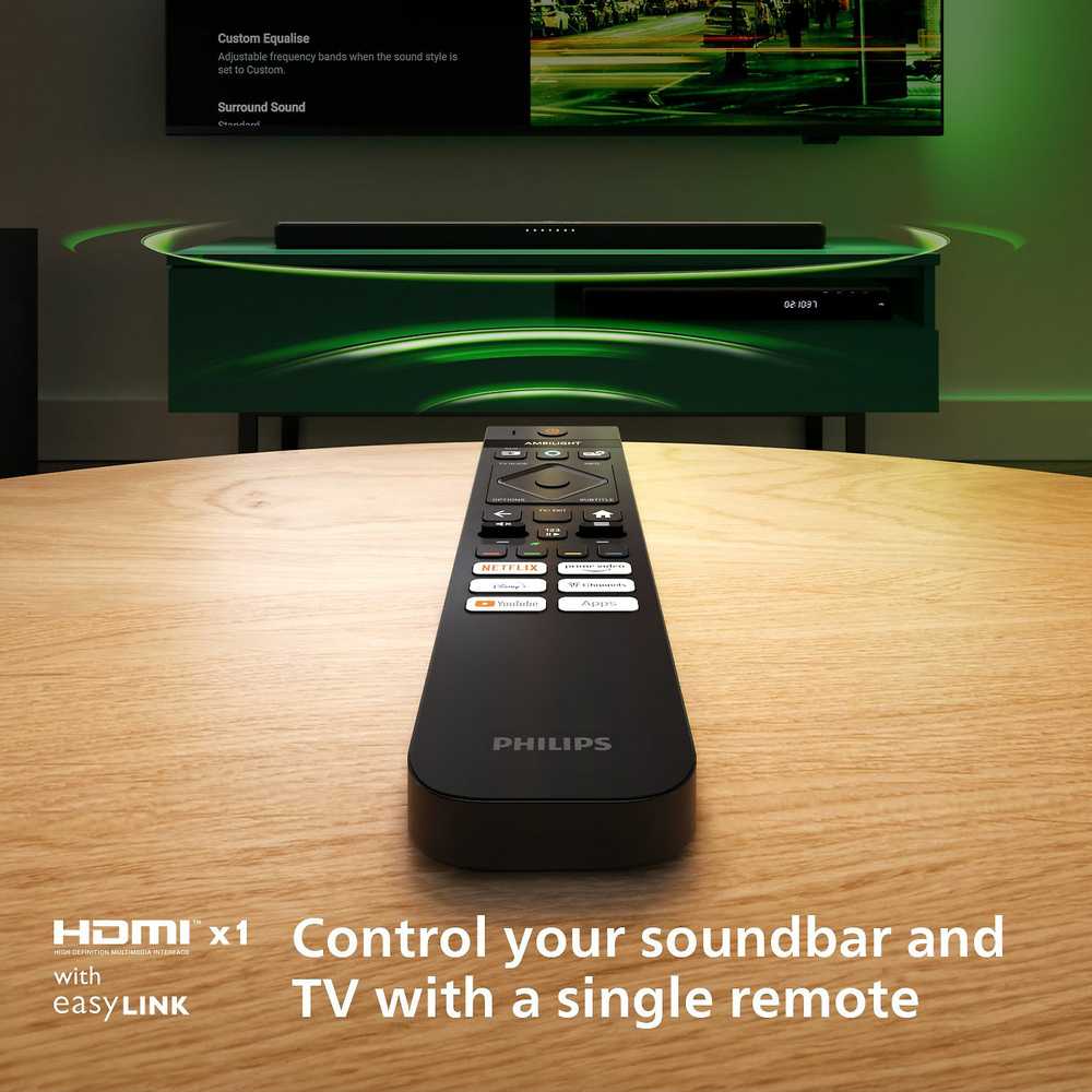 Namų kino sistema Philips 2.1 garso juosta su belaidžiu žemųjų dažnių garsiakalbiu tab6309/10