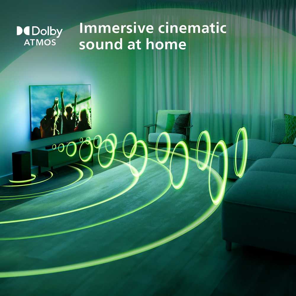 Namų kino sistema Philips 2.1 garso juosta su belaidžiu žemųjų dažnių garsiakalbiu tab6309/10