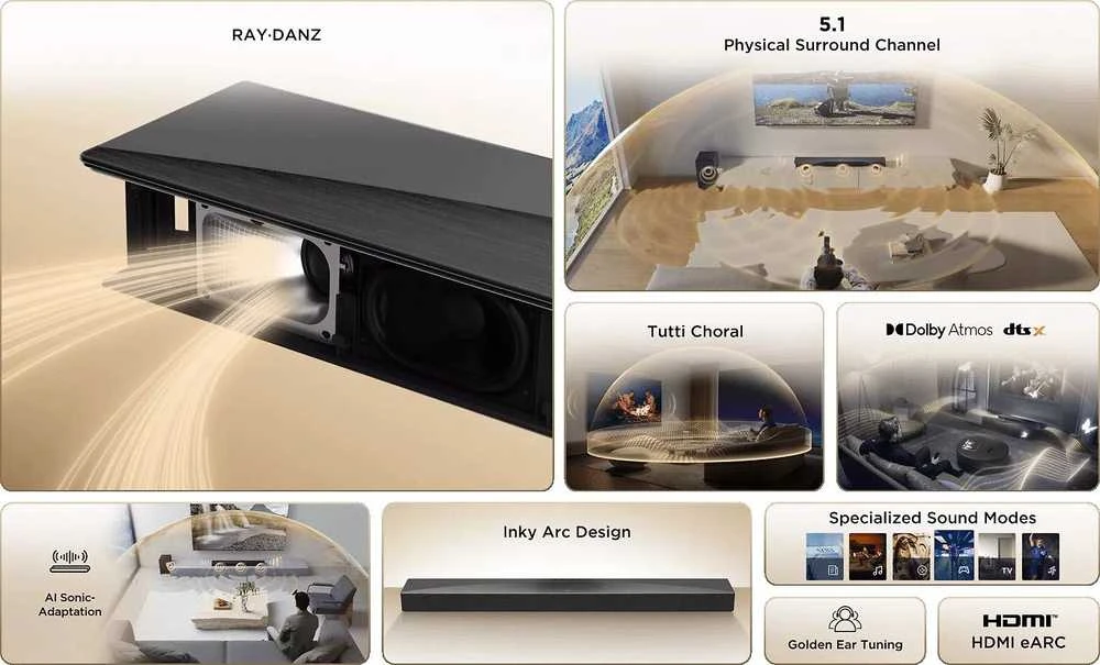 Namų kino sistema Soundbar TCL Q Q65H 5.1 Channel 580 W Juodas