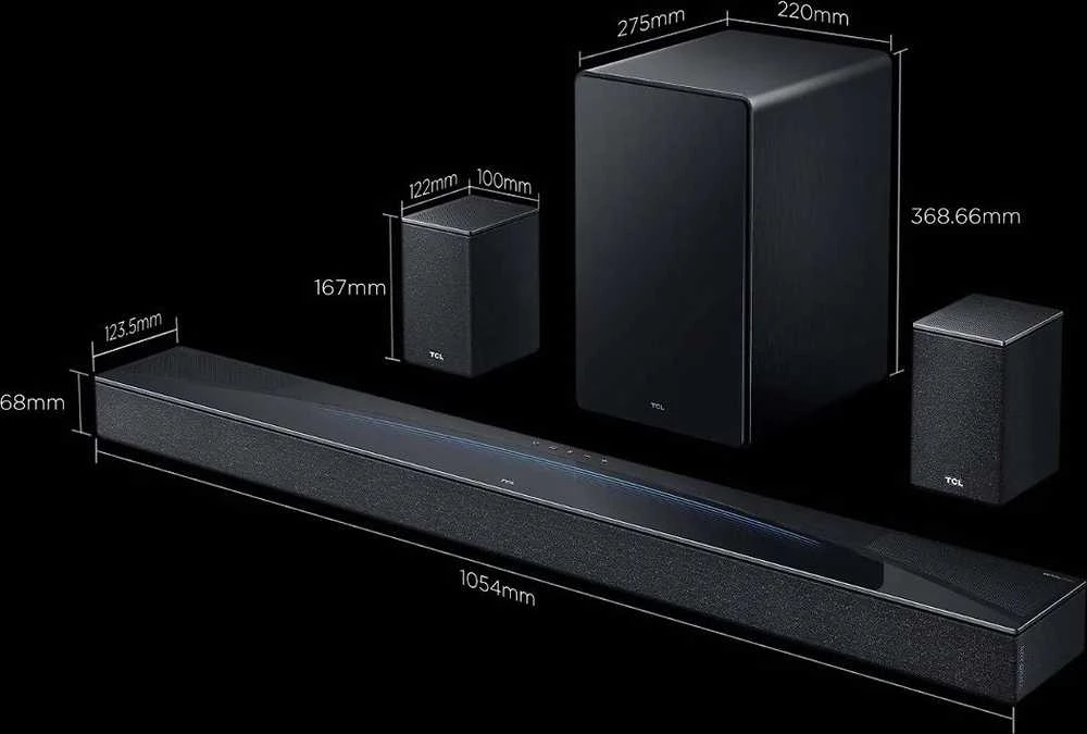 Namų kino sistema TCL Q85H Pro 7.1.2 Dolby Atmos Soundbar -äänijärjestelmä