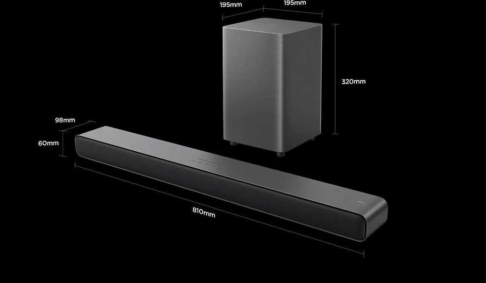 Namų kino sistema TCL S S55H 2.1 klasės kanalų garso juosta su „Dolby Atmos“, belaidžiu žemųjų dažnių garsiakalbiu ir „Bluetooth“ muzikos transliacija