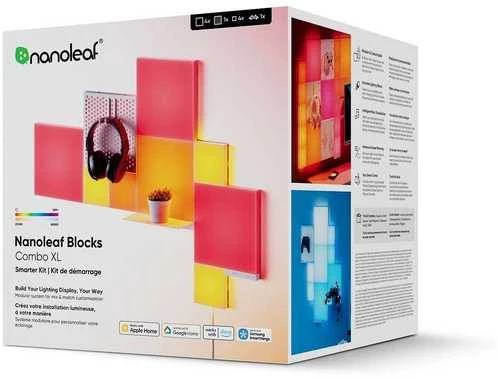 Sieninis šviestuvas „Nanoleaf Blocks“ pradinis rinkinys (10 vnt.) | 16 mln. ir daugiau spalvų