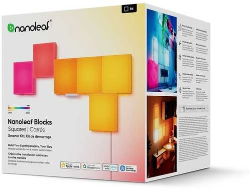 „Nanoleaf Blocks Big Squares“ pradinis rinkinys (6 panelės) | Daugiau nei 16 mln. spalvų