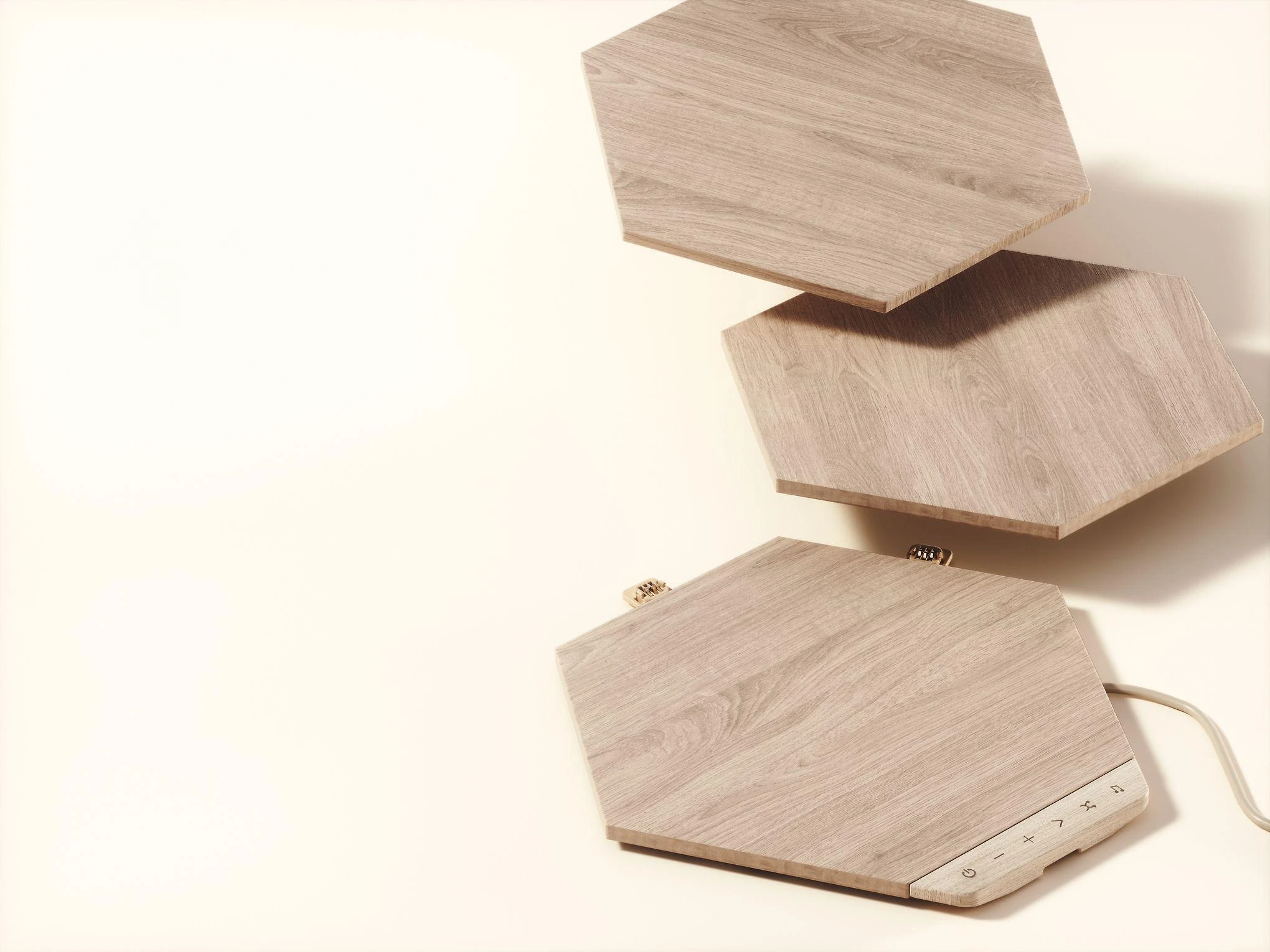 Sieninis šviestuvas Nanoleaf | Elementų medžio išvaizdos šešiakampių išplėtimo paketas (3 panelės) | Šaunus Baltas + Šiltas Baltas