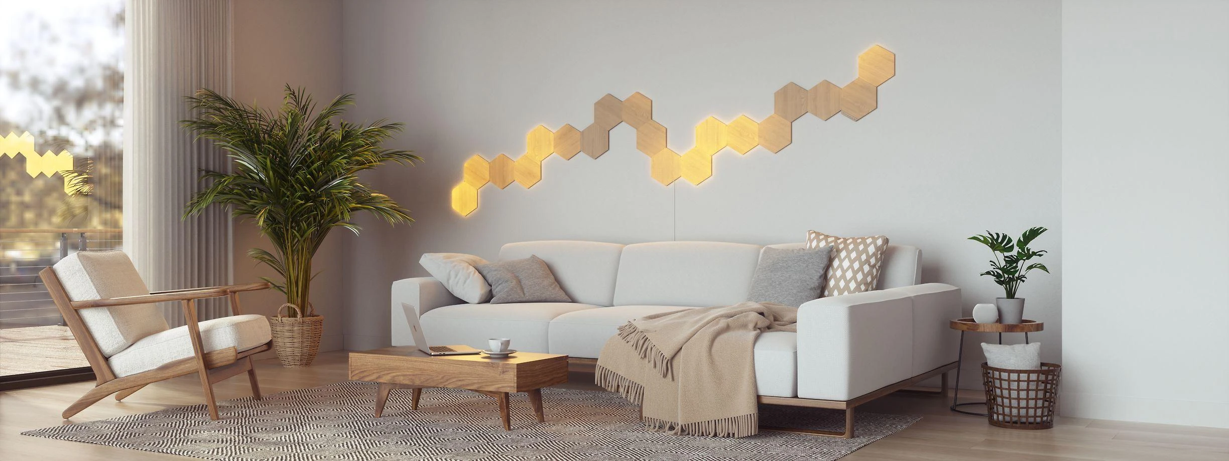 Nanoleaf | Elementų medžio išvaizdos šešiakampių pradinis rinkinys (13 panelių) | Šaltos Baltos + Šiltos Baltos