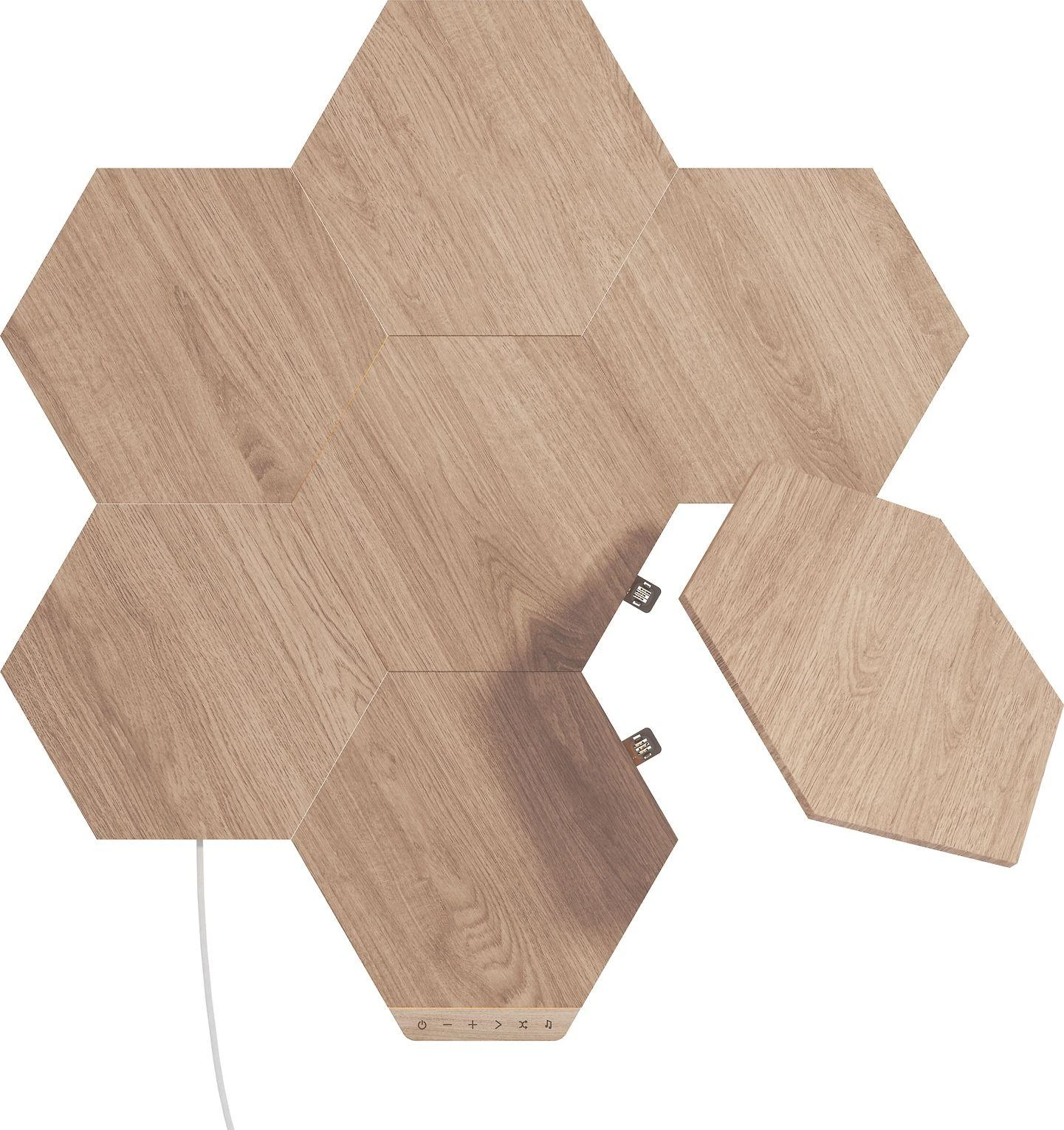 Sieninis šviestuvas Nanoleaf | Elementų medžio išvaizdos šešiakampių pradinis rinkinys (7 panelės) | Šaltos Baltos + Šiltos Baltos