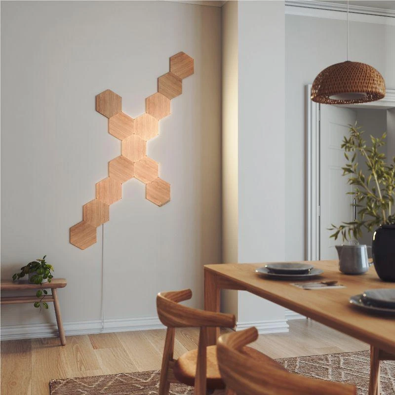 Nanoleaf | Elementų medžio išvaizdos šešiakampių pradinis rinkinys (13 panelių) | Šaltos Baltos + Šiltos Baltos
