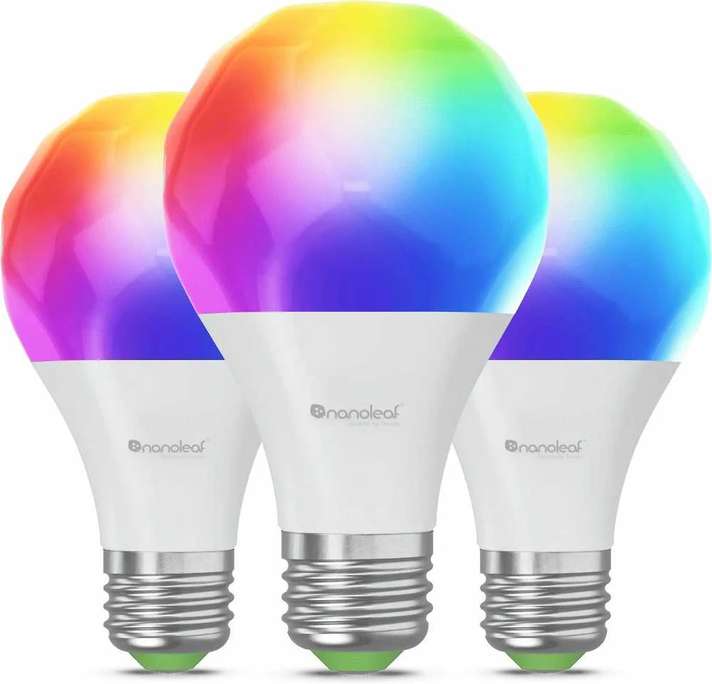 Nanoleaf Essentials Smart A60 lemputė E27 Matter 9W 806Lm RGBCW 2700-6500K, 3vnt pakuotė | E27 | 8,5 W | RGBCW | Bluetooth, siūlai