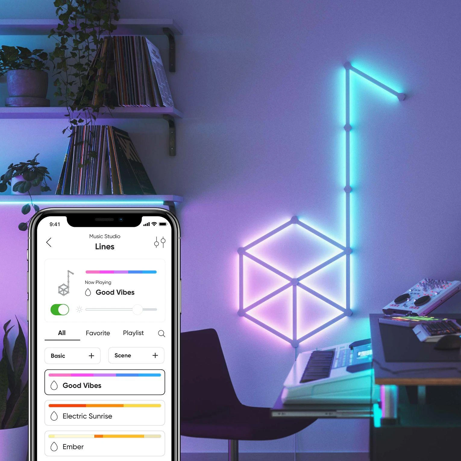 „Nanoleaf“ | Linijų pradinis rinkinys (9 panelės) | 16 mln. spalvų