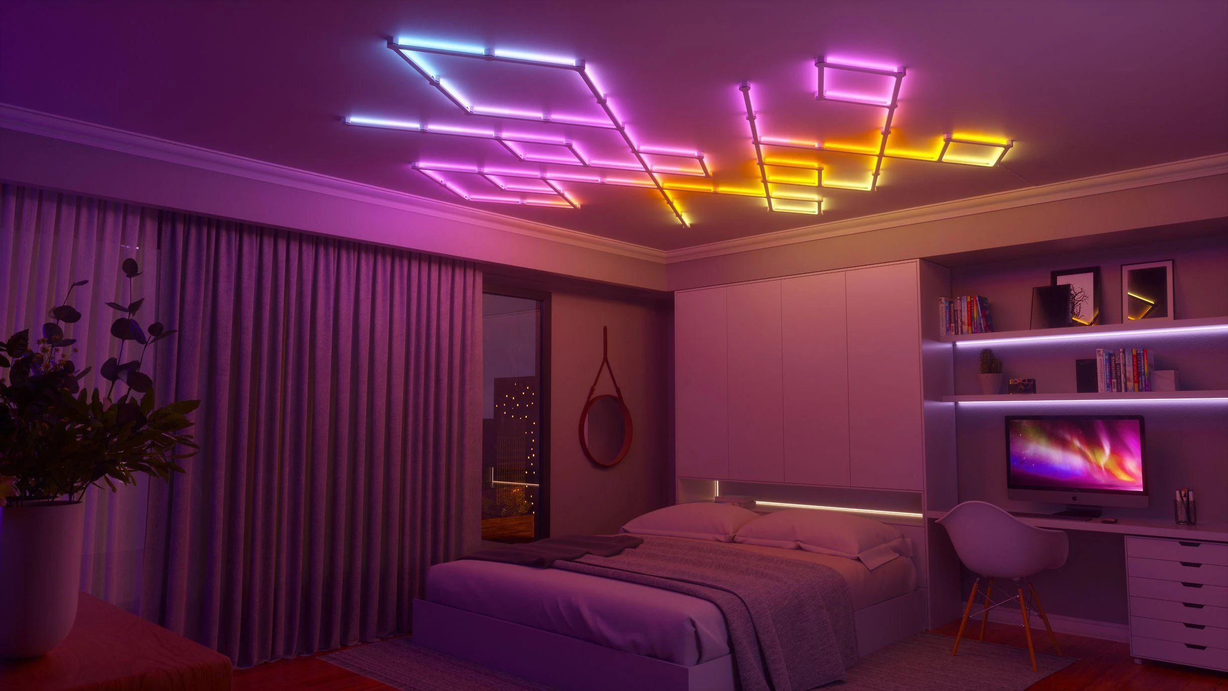„Nanoleaf“ | Linijų pradinis rinkinys (9 panelės) | 16 mln. spalvų