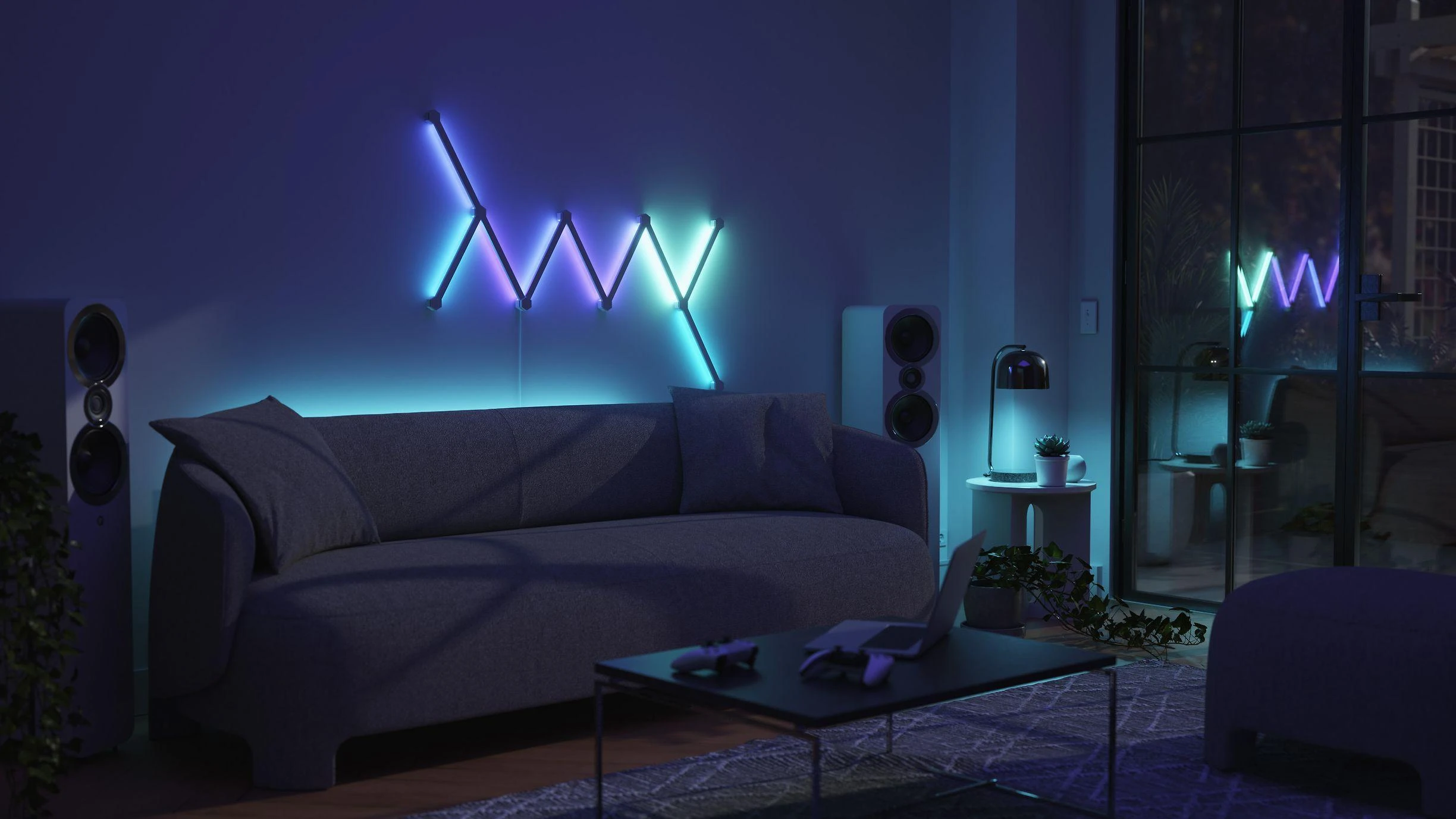 „Nanoleaf“ | Linijų pradinis rinkinys (9 panelės) | 16 mln. spalvų