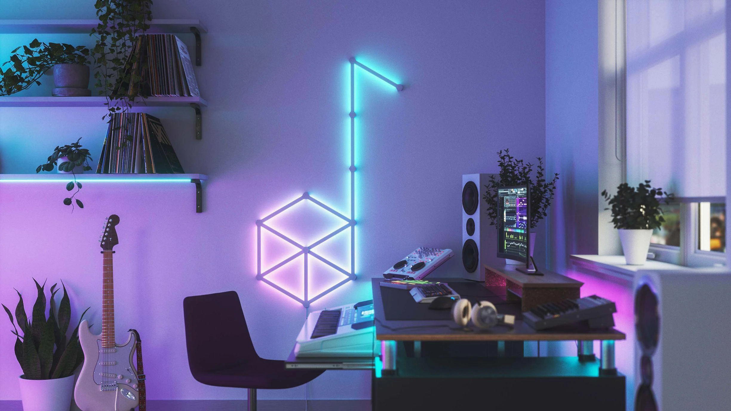 „Nanoleaf“ | Linijų pradinis rinkinys (9 panelės) | 16 mln. spalvų