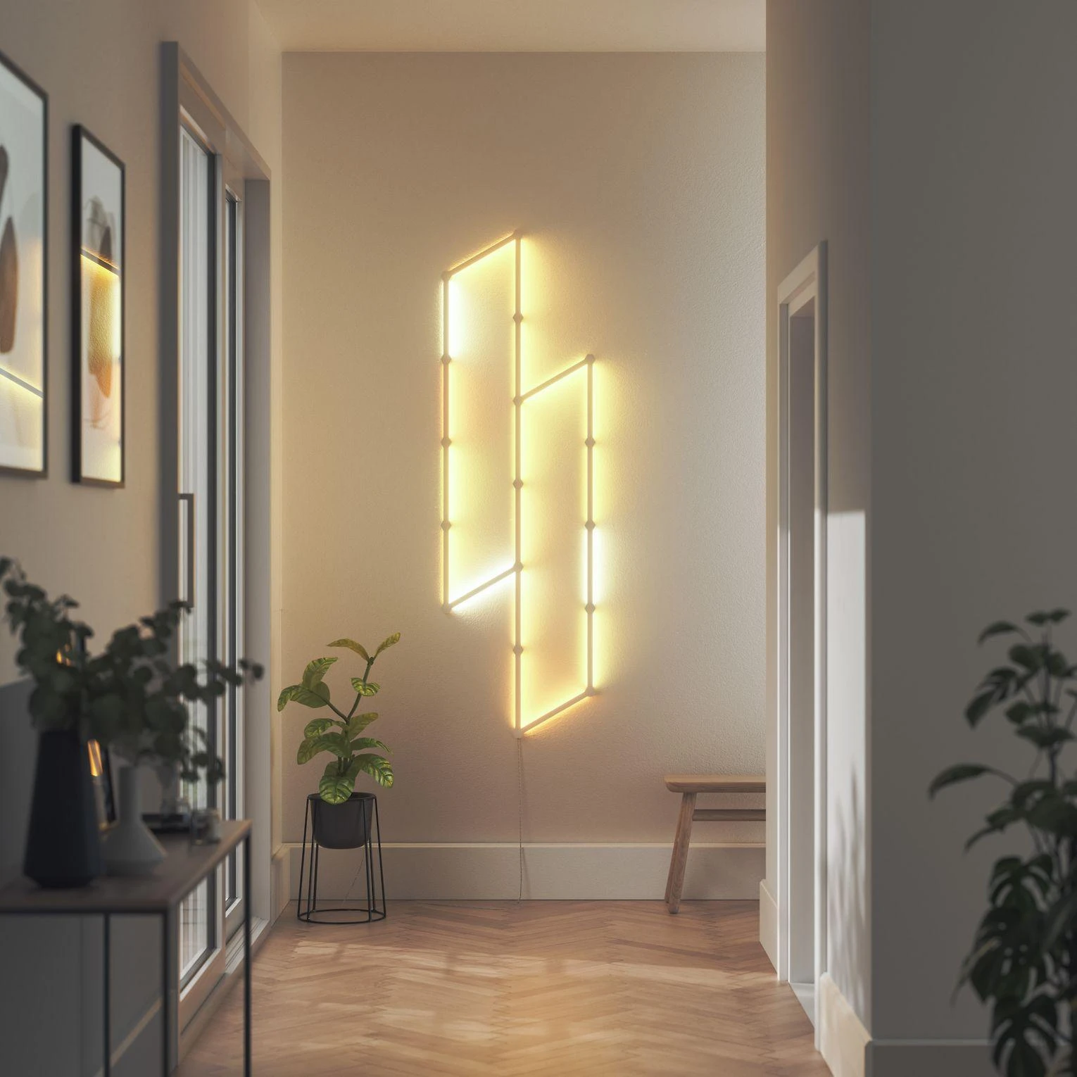 „Nanoleaf“ | Linijų pradinis rinkinys (9 panelės) | 16 mln. spalvų