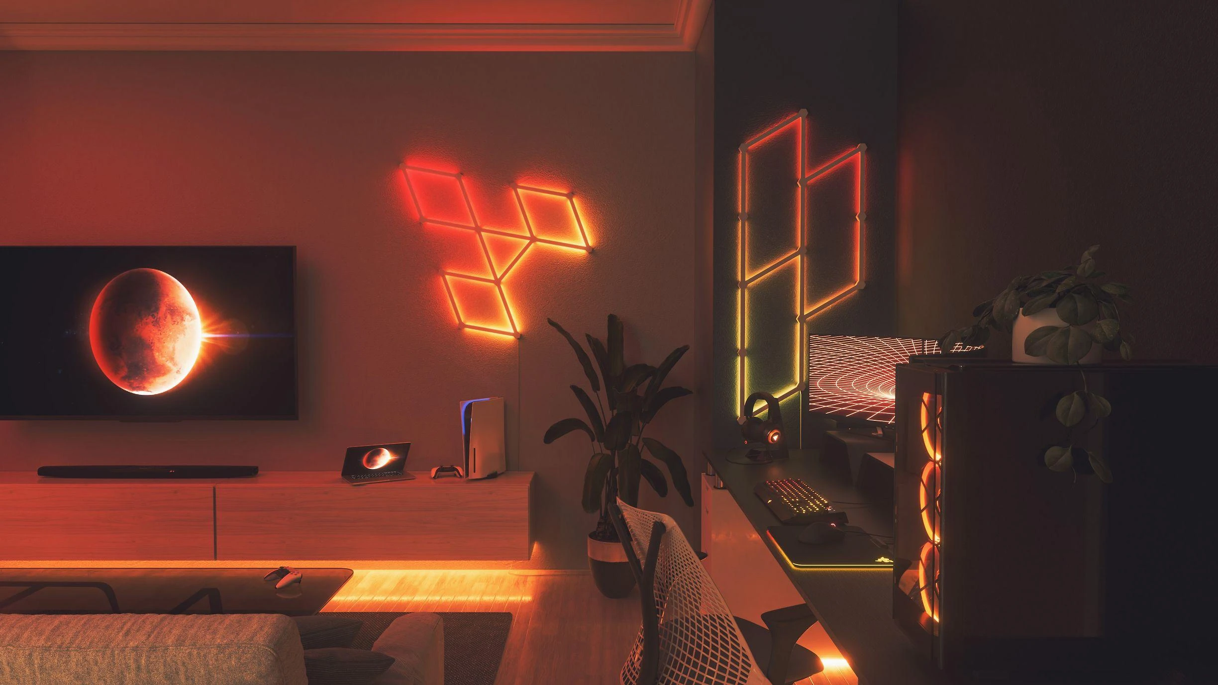 „Nanoleaf“ | Linijų pradinis rinkinys (9 panelės) | 16 mln. spalvų