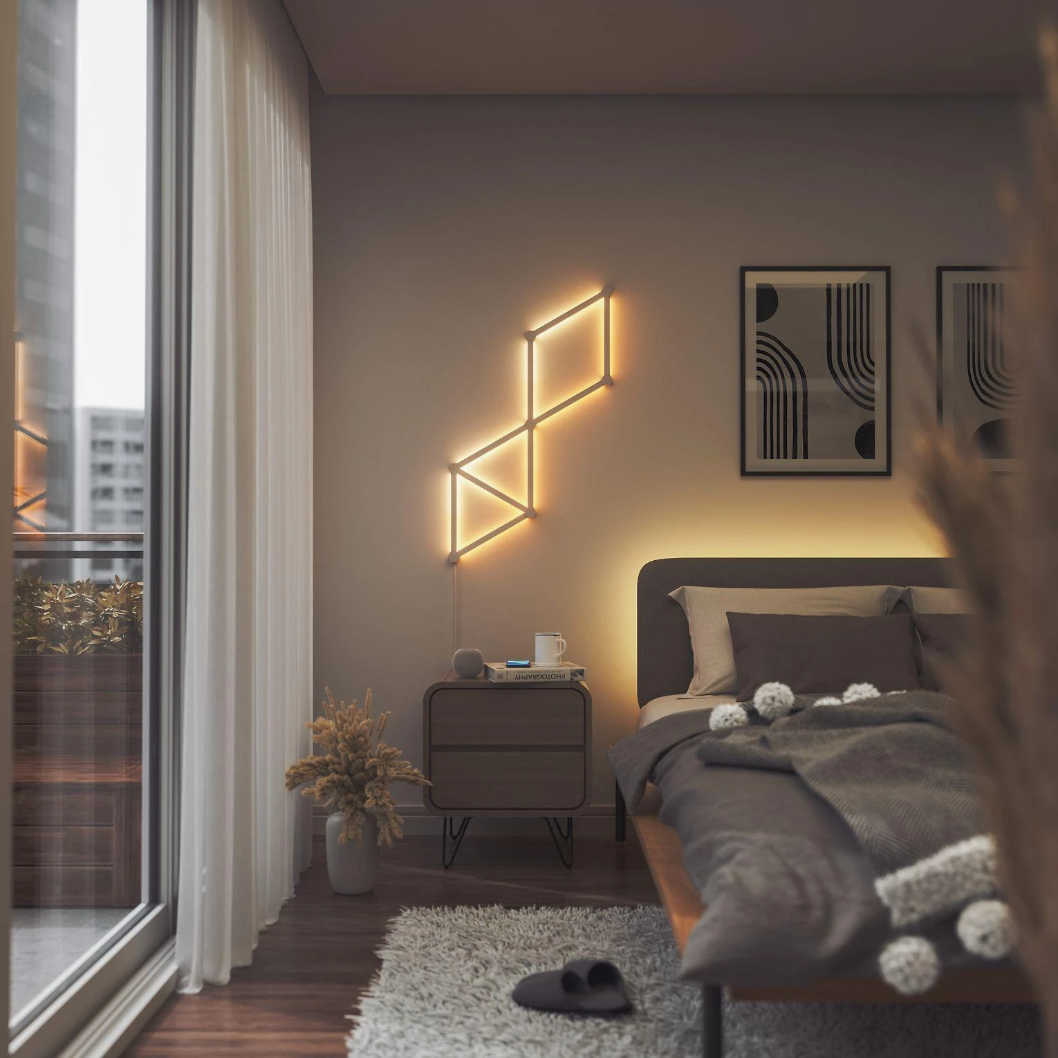 „Nanoleaf“ | Linijų pradinis rinkinys (9 panelės) | 16 mln. spalvų
