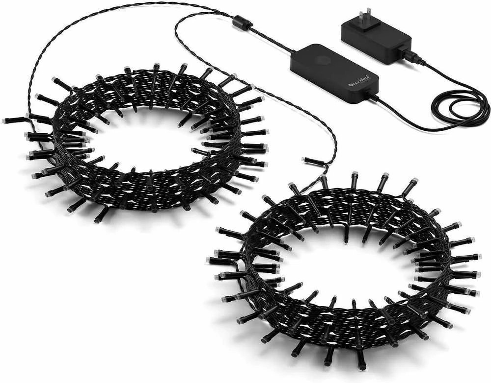 „Nanoleaf|1D Outdoor Holiday String Lights Starter Kit“ 250LED 20m|18 W|RGBW|Wi-Fi, svarbu
