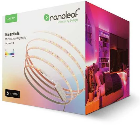 „Nanoleaf Essentials Matter“ išmanioji adresuojama daugiaspalvė HD šviesos juostelė, 5 m, 300 LED | 16 M+