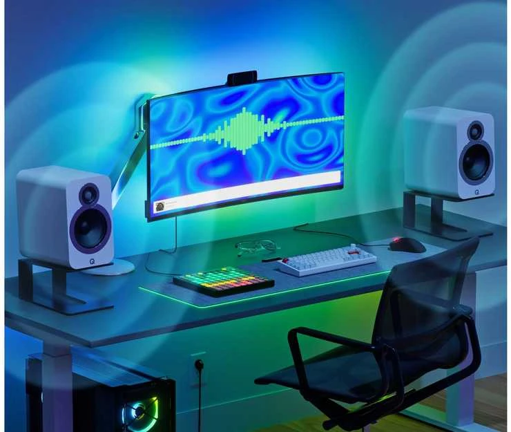 „Nanoleaf“ 4D kompiuterio ekrano veidrodinė šviesos juosta, USB, 2,5 m | 10 W | Daugiaspalvė RGB