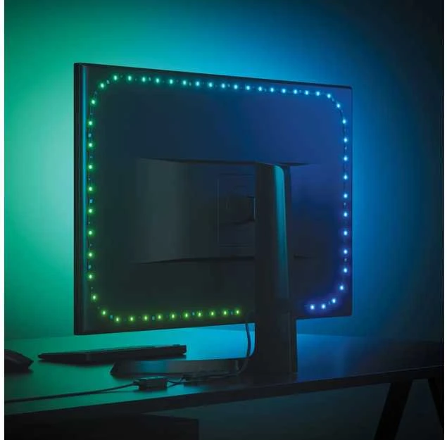 „Nanoleaf“ 4D kompiuterio ekrano veidrodinė šviesos juosta, USB, 2,5 m | 10 W | Daugiaspalvė RGB