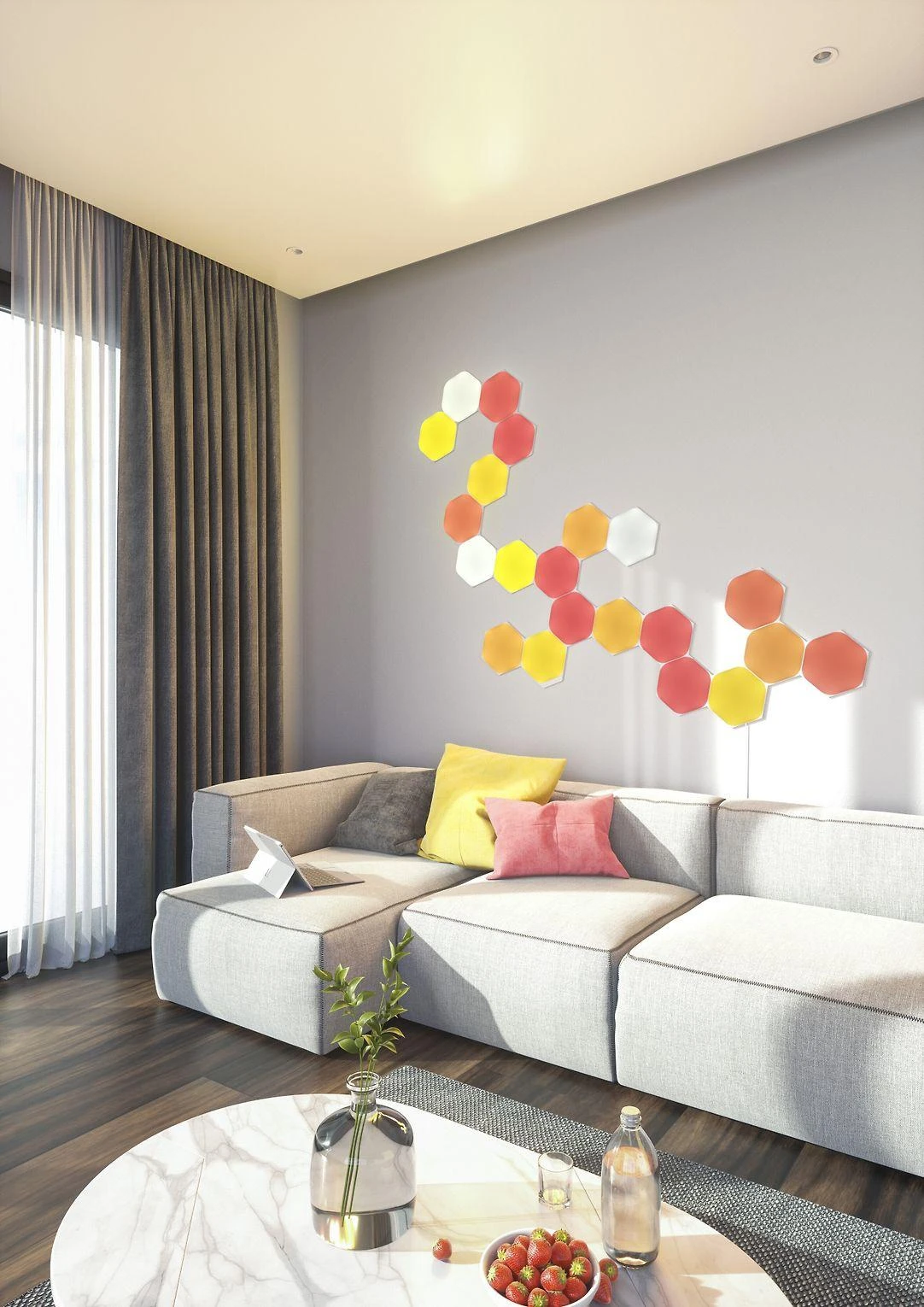 Nanoleaf Nanolapis | Formos Hexagons Starter Kit (9 plokštės) | 16 mln.+