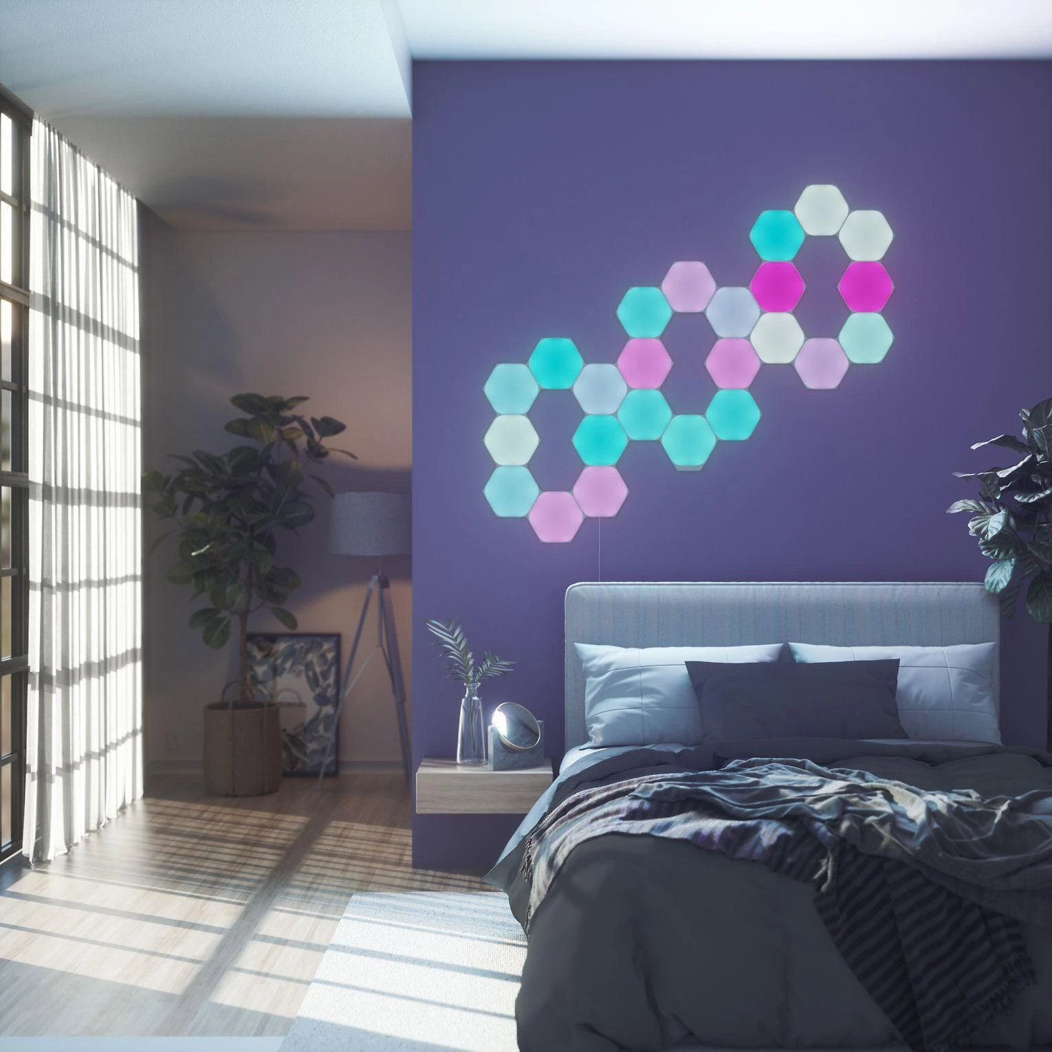 Nanoleaf Nanolapis | Formos Hexagons Starter Kit (9 plokštės) | 16 mln.+
