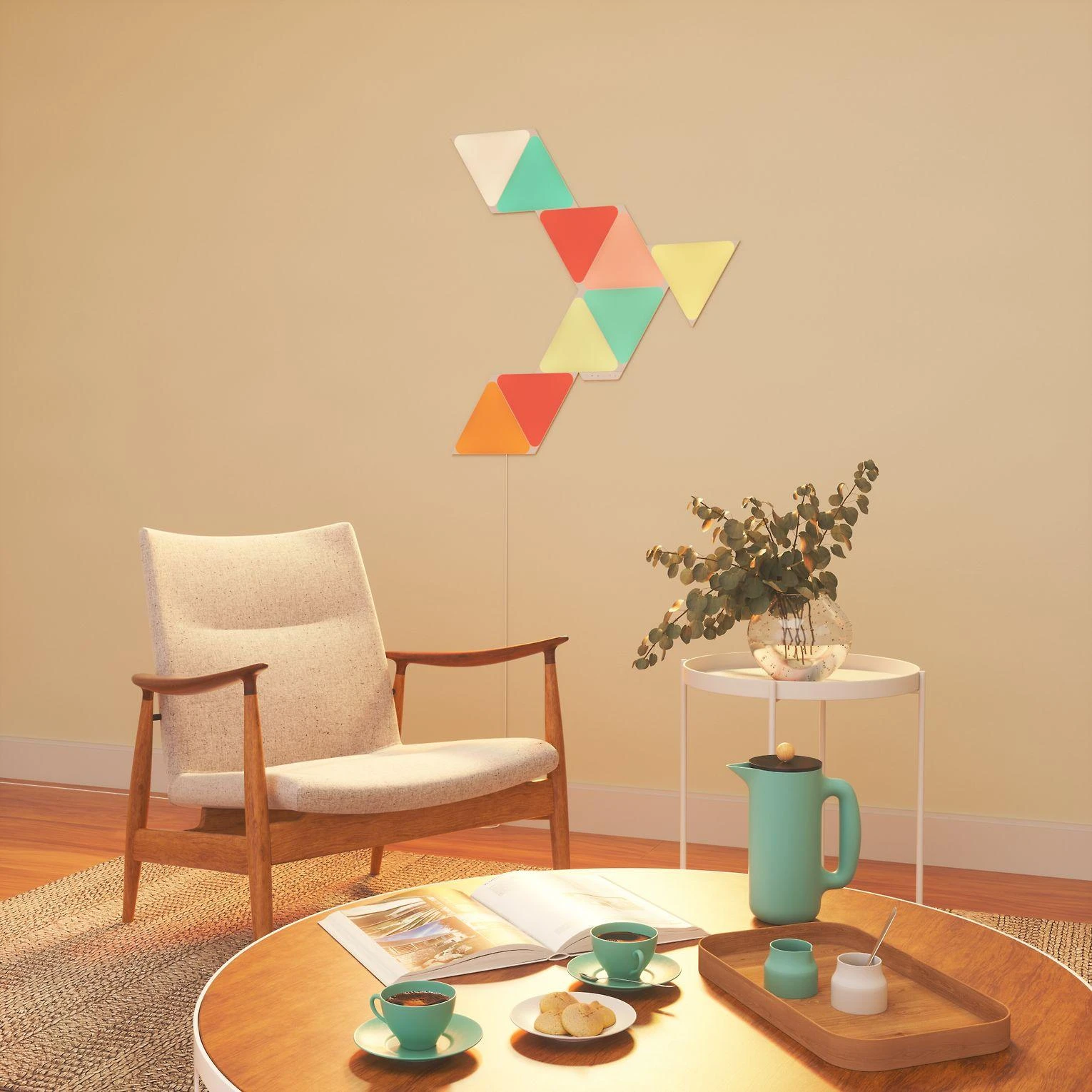 Nanoleaf Nanolapis | Formos trikampių pradinis rinkinys (9 plokštės) | 1 W | 16M+ spalvų