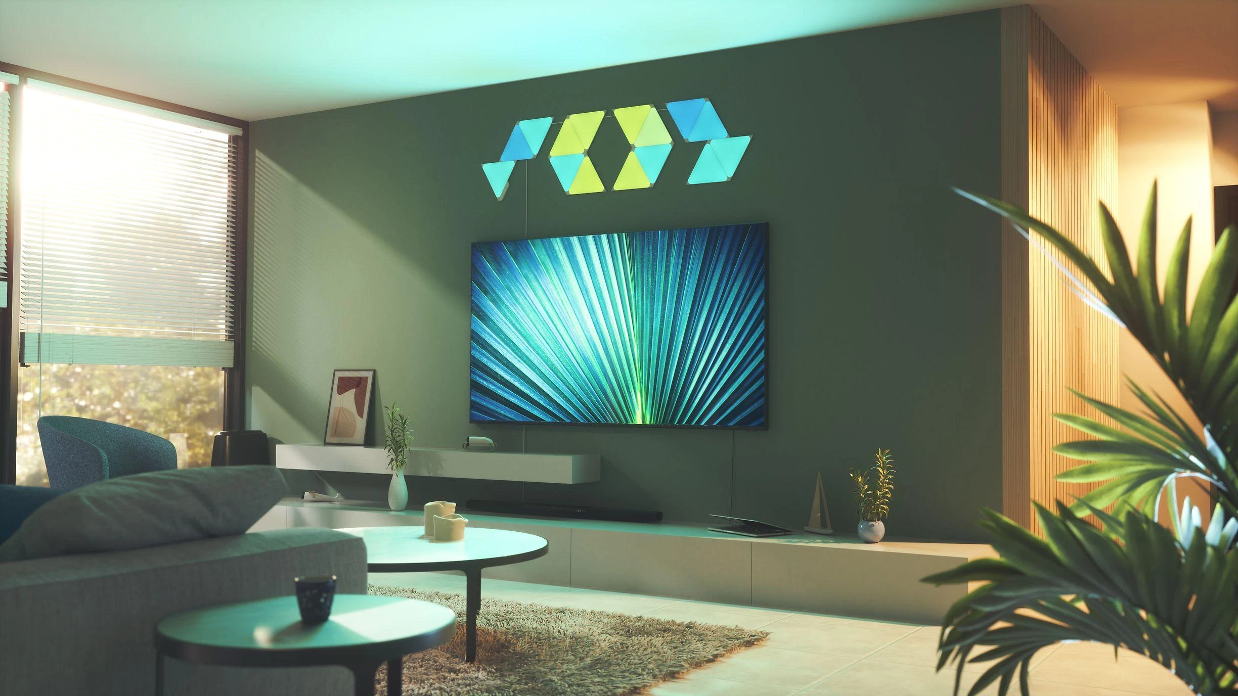 Nanoleaf Nanolapis | Formos trikampių pradinis rinkinys (15 plokščių) | 1,5 W | 16M+ spalvų