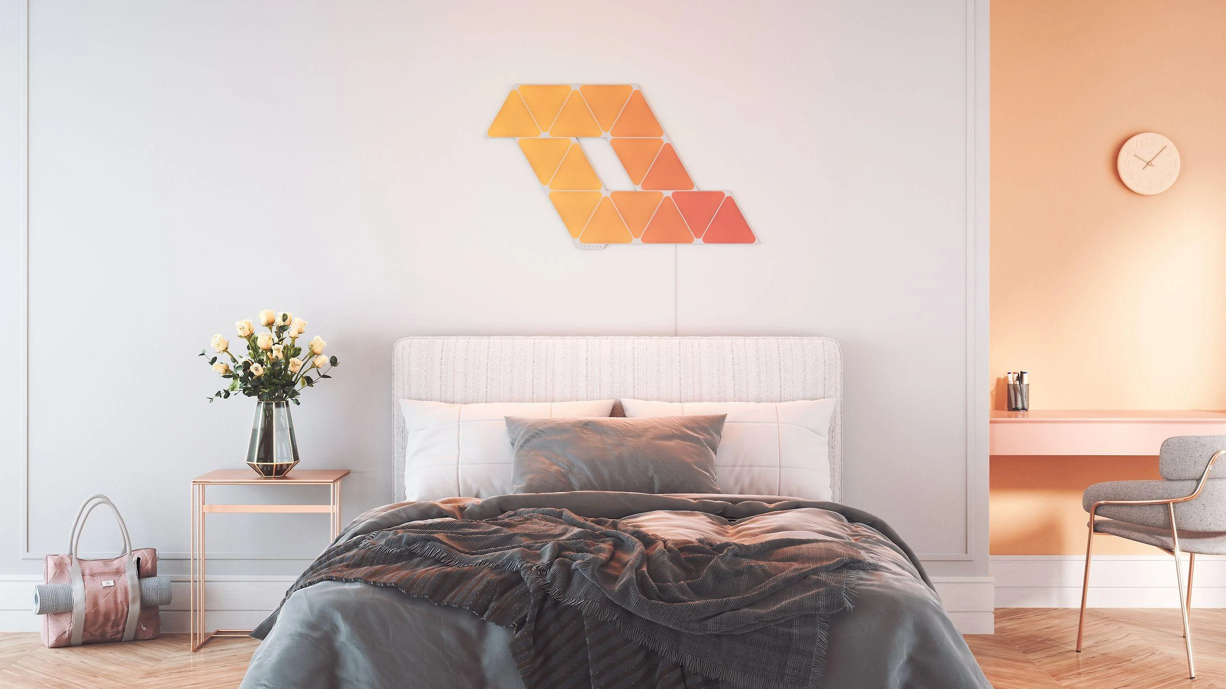 Nanoleaf Nanolapis | Formos trikampių pradinis rinkinys (15 plokščių) | 1,5 W | 16M+ spalvų