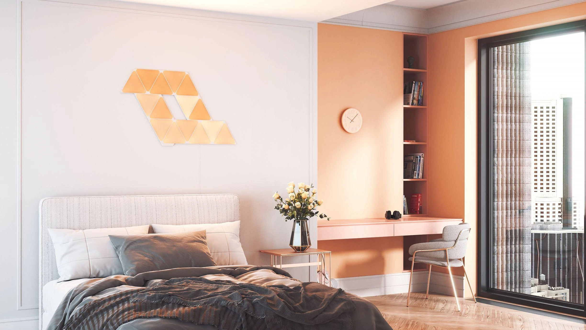 Nanoleaf Nanolapis | Formos trikampių pradinis rinkinys (15 plokščių) | 1,5 W | 16M+ spalvų