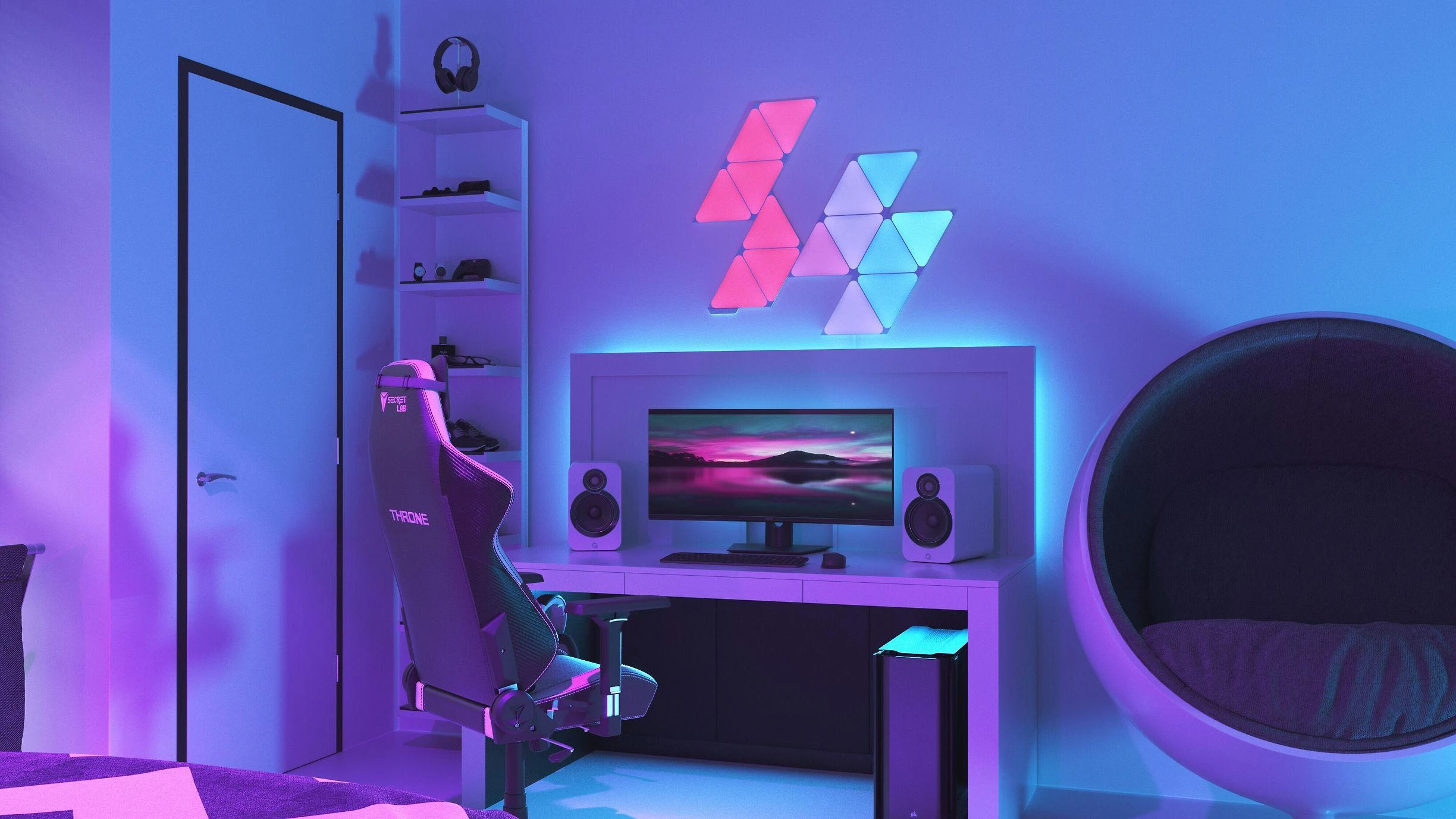 Nanoleaf Nanolapis | Formos trikampių pradinis rinkinys (15 plokščių) | 1,5 W | 16M+ spalvų