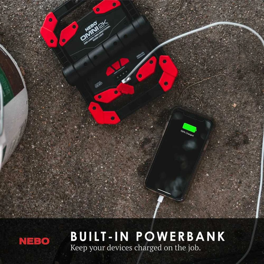 Žibintuvėlis Nebo OMNI 2K su išorine baterija (powerbank)