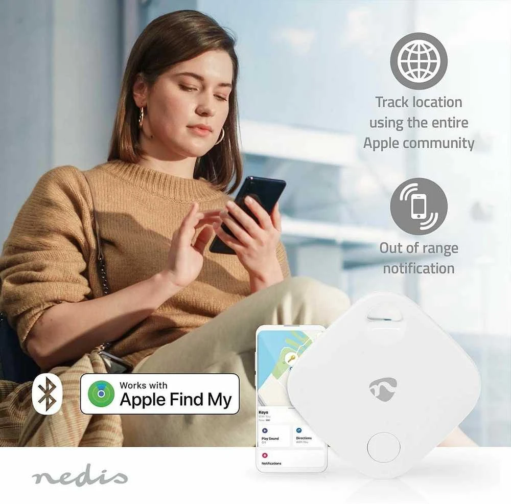Nedis BTTAG10WT GPS lokatorius Baltas paieškos sistema