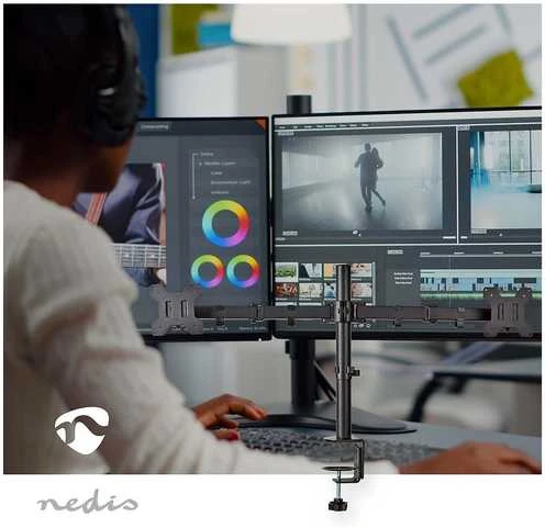 Laikiklis Nedis Dual Ekranas Desk Stand -pöytäjalka kahdelle näytölle