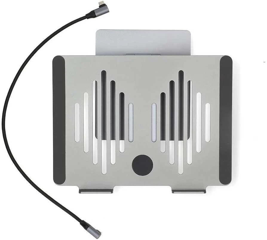 Nedis kannettavan tietokoneen jalusta USB-hubilla, hopea