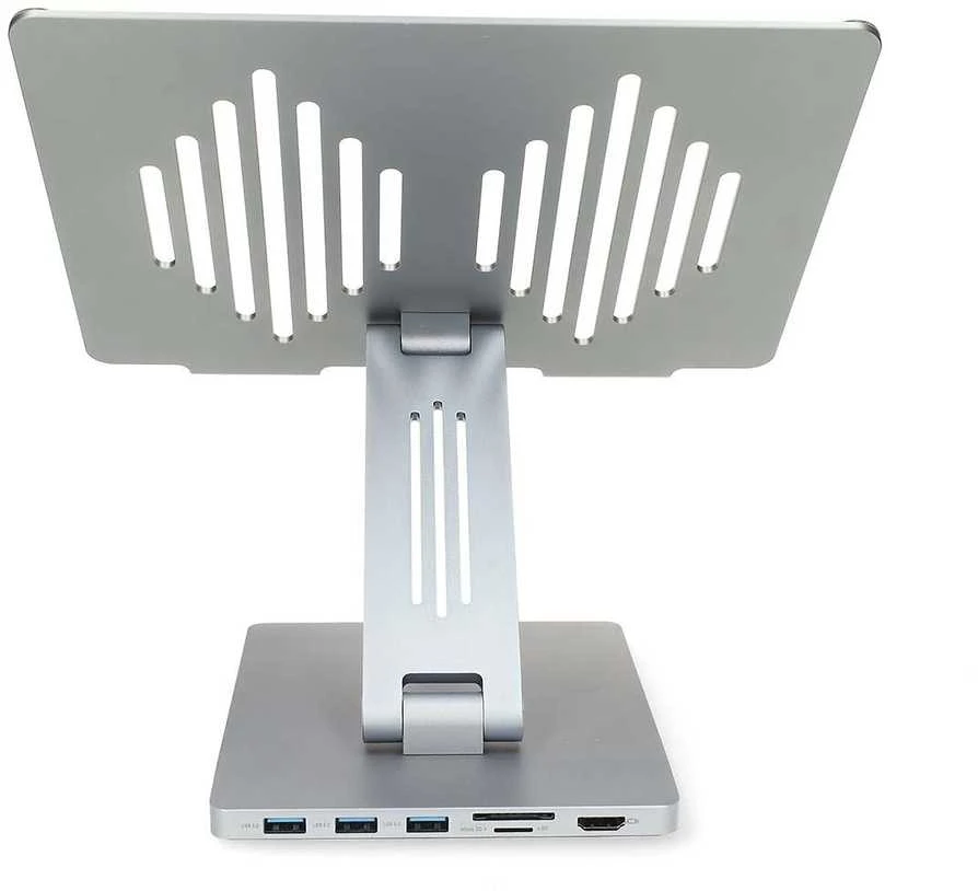 Nedis kannettavan tietokoneen jalusta USB-hubilla, hopea