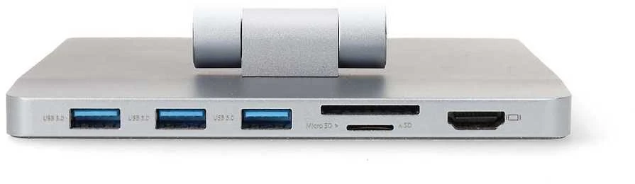 Nedis kannettavan tietokoneen jalusta USB-hubilla, hopea