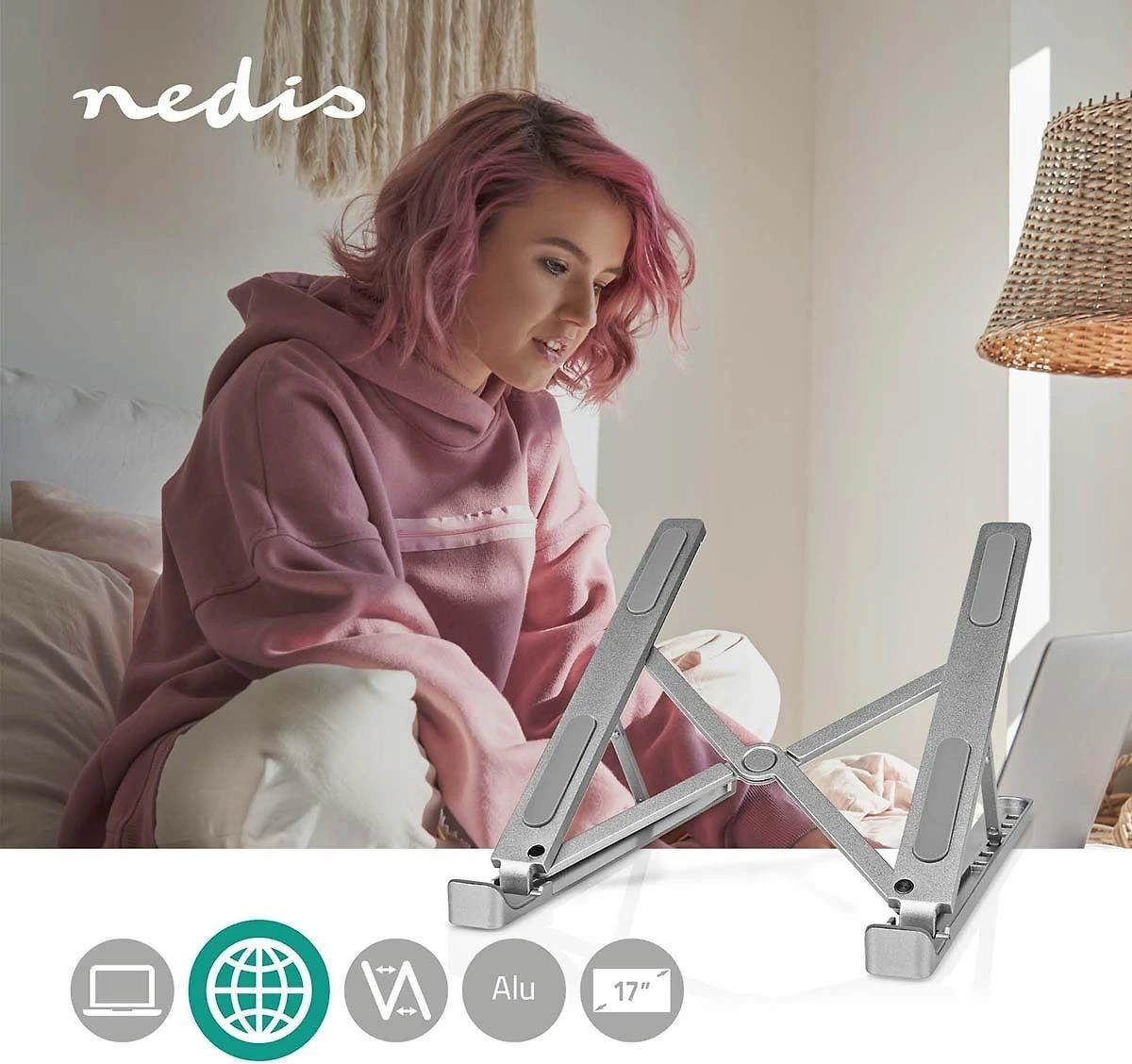 „Nedis“ 17 colių sulankstomas nešiojamojo kompiuterio stovas