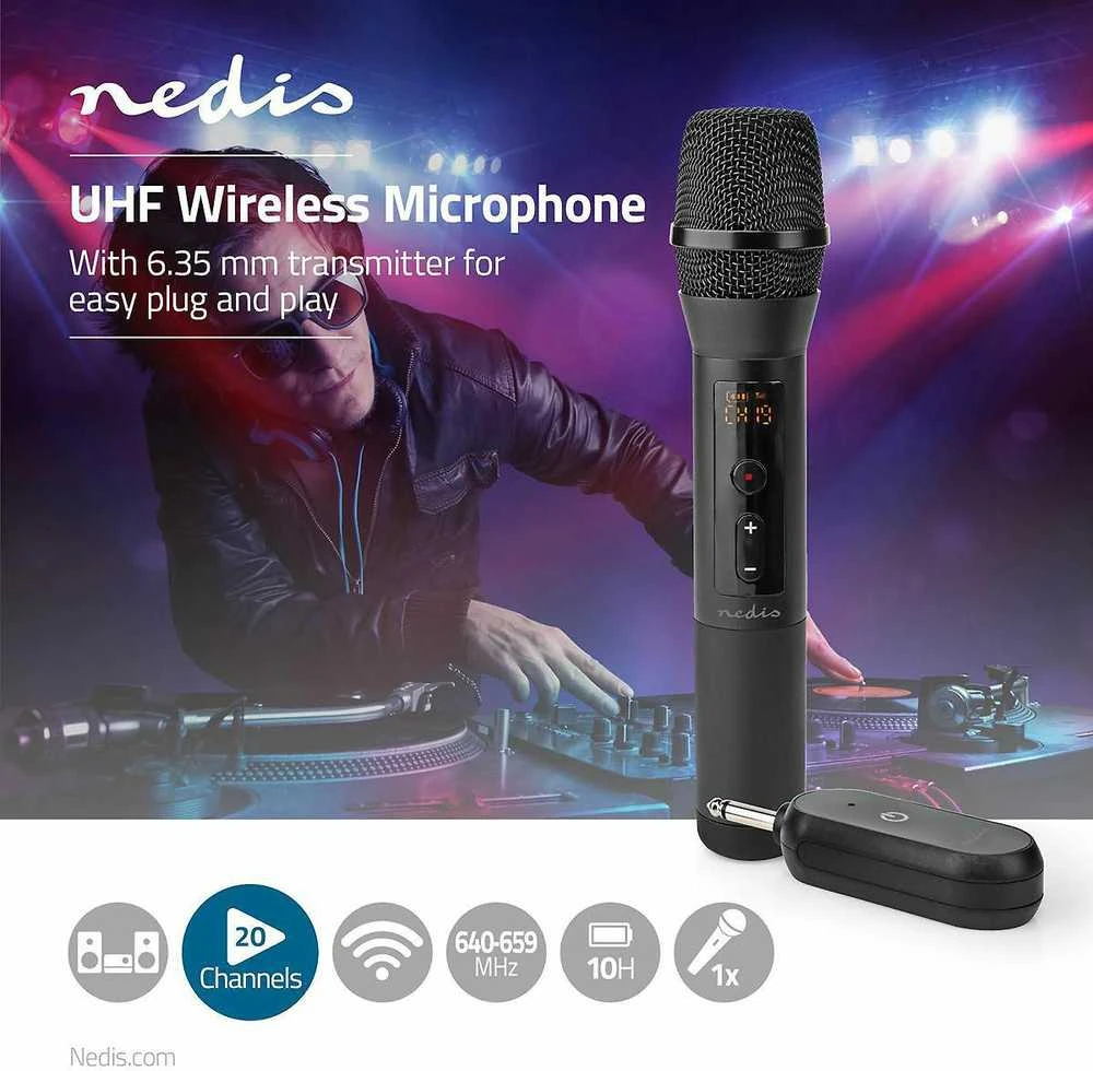 Mikrofonas Nedis MPWL200BK