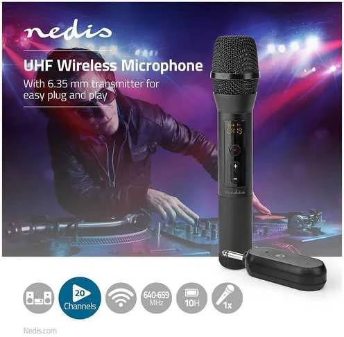 Mikrofonas Nedis MPWL200BK